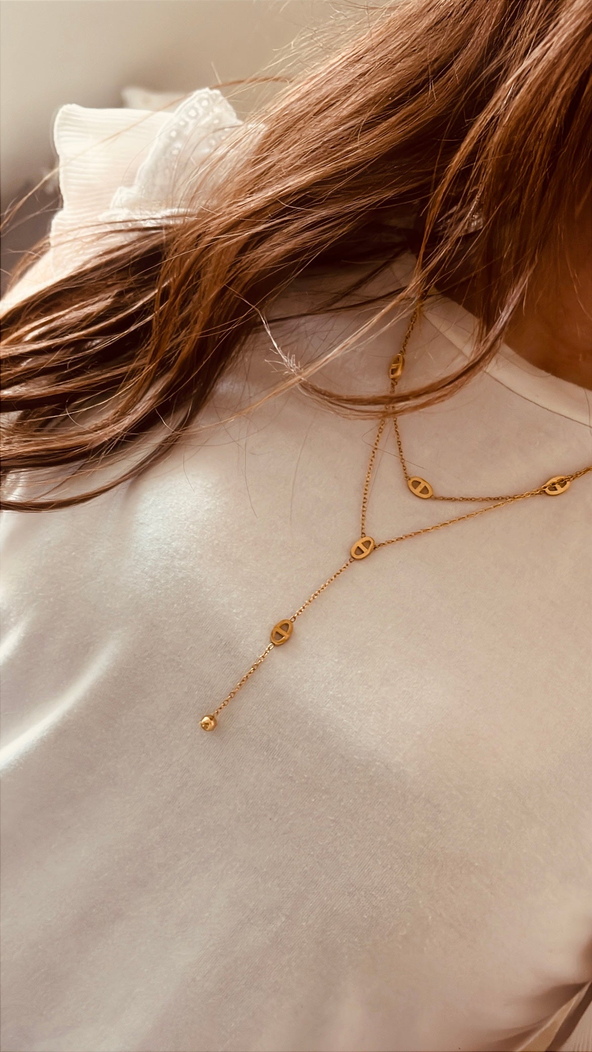 collier maille marine double chaîne
