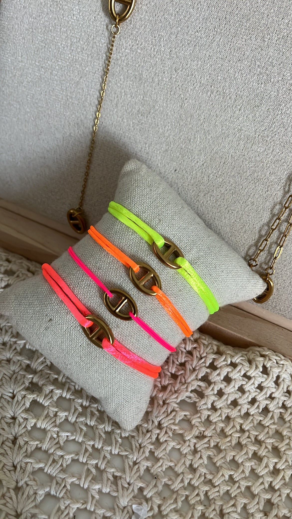 bracelet cordon maille marine
