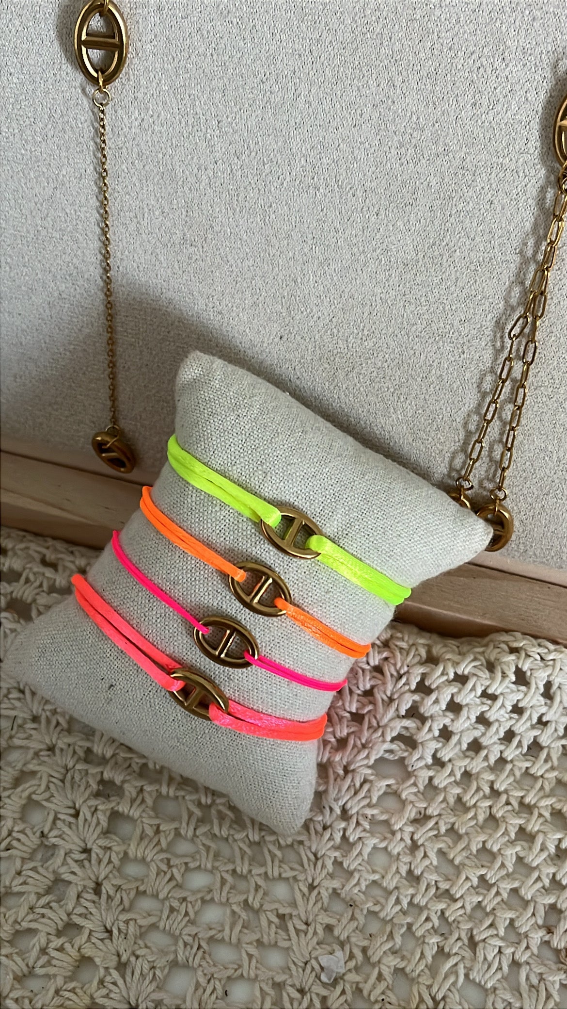 bracelet cordon maille marine