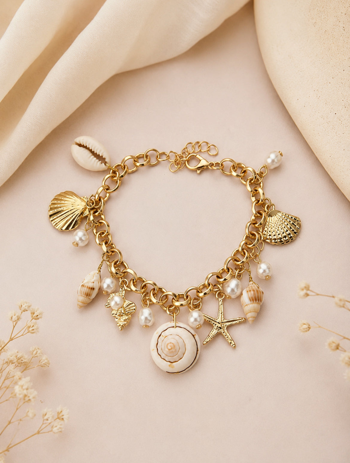 bracelet breloque lilas